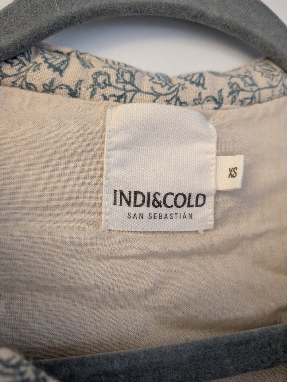Indi & Cold Mason Quilted Jacket Blue Floral XS